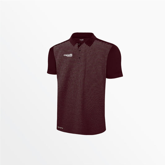 Men's Classic Small Stripe Poly Polo
