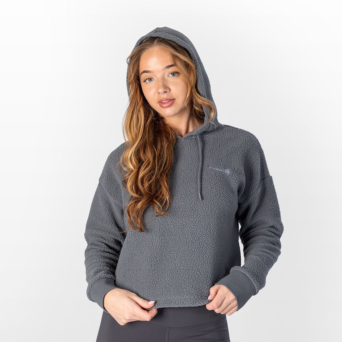 Women's Sherpa Cropped Pullover Hoodie