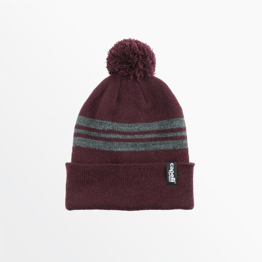 Youth Striped Pom Beanie