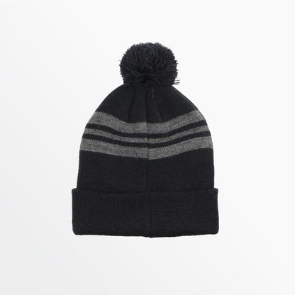Youth Striped Pom Beanie