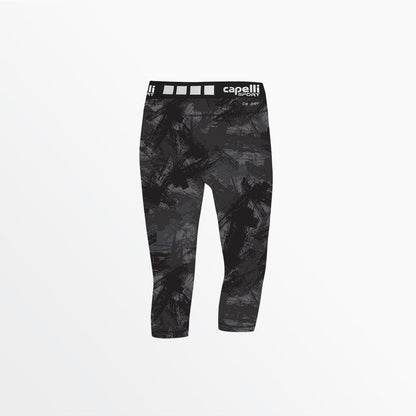 Girl's 3/4 Camo Strokes Performance Tights