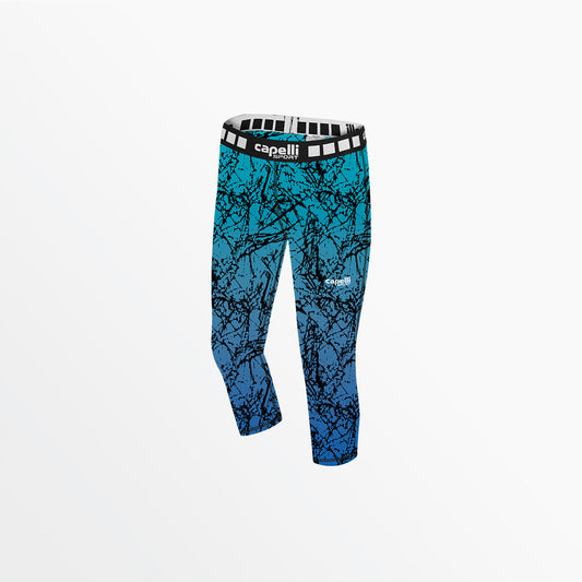 Girl's 3/4 Distressed Ombre Performance Tights