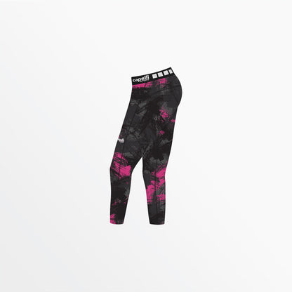 Girl's 3/4 Camo Strokes Performance Tights