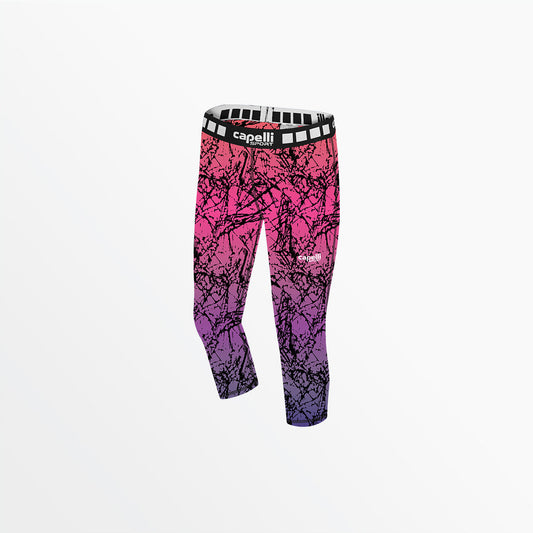 Girl's 3/4 Distressed Ombre Perfomance Tights