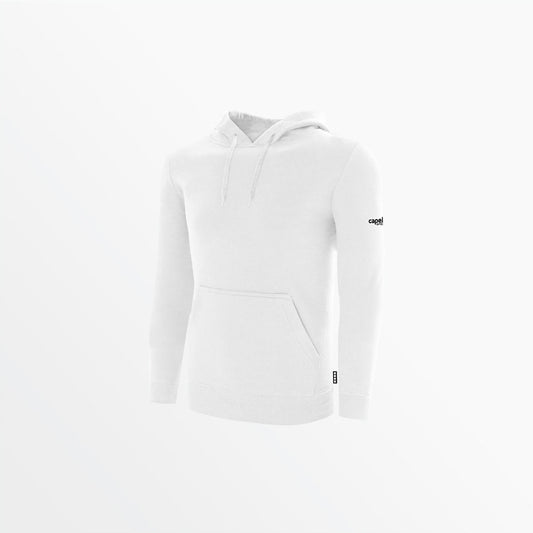 Men's Basic Fleece Pullover Hoodie With Sleeve Logo