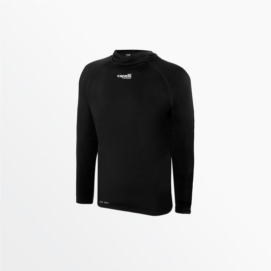 Youth Club Long Sleeve Poly Hooded Tee