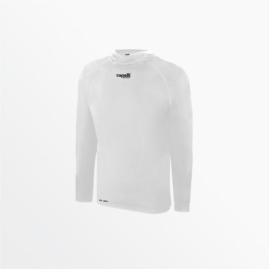 Youth Club Long Sleeve Poly Hooded Tee