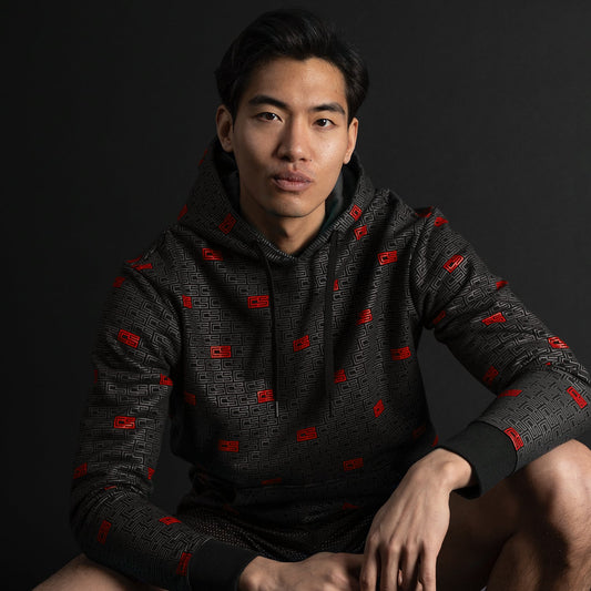 Men's CS Monogram Print Pullover Hoodie