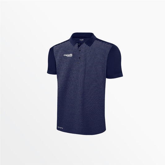 Men's Classic Small Stripe Poly Polo