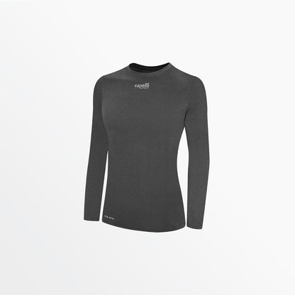 Women's Basics Crew Neck Long Sleeve Poly Tee