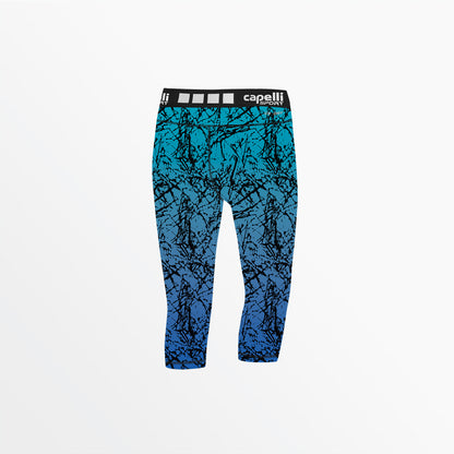 Women's 3/4 Distressed Ombre Performance Tights