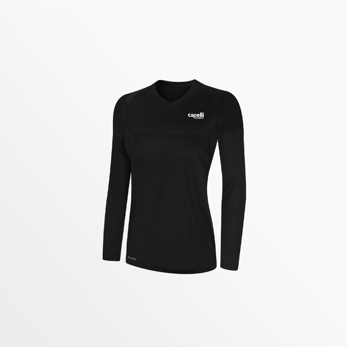 Women's V-Neck Long Sleeve Poly Tee
