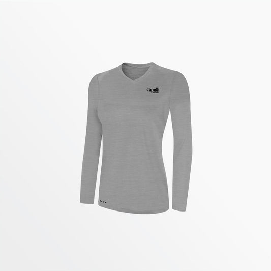 Women's V-Neck Long Sleeve Poly Tee