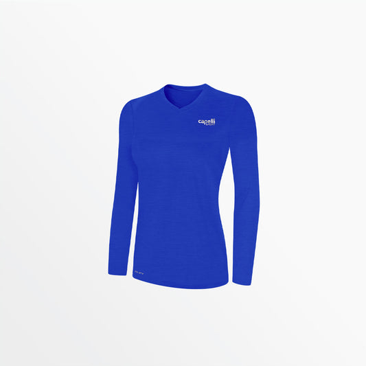 Women's V-Neck Long Sleeve Poly Tee